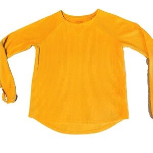 Cat & Jack Yellow Long Sleeve Waffle Knit Shirt